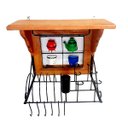 Ver imagem 4 de Escorredor de louças de ferro e madeira suporte para 5 pratos 6 copos 6 xicaras talheres e panos art