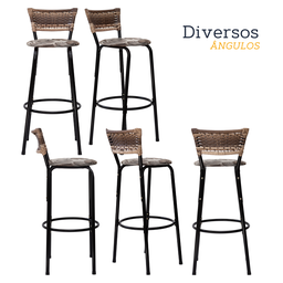Kit 2 Bancos para Bancada Banqueta Alta Cappuccino Balcão Cozinha Bistrô Área Gourmet Churrasqueira - 4