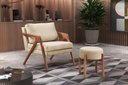 Ver imagem 6 de Poltrona Madeira Maciça Mona Luxo Bege Claro
