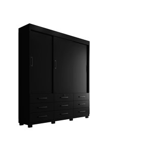 Guarda Roupas Casal Itapema Ii 3 Portas 9 Gvts Cor Preto