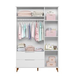 Quarto de Bebê Completo Retrô Berço 3 em 1 Cômoda Guarda Roupa Melinda - 4