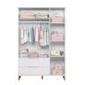 Quarto de Bebê Completo Retrô Berço 3 em 1 Cômoda Guarda Roupa Melinda - 4