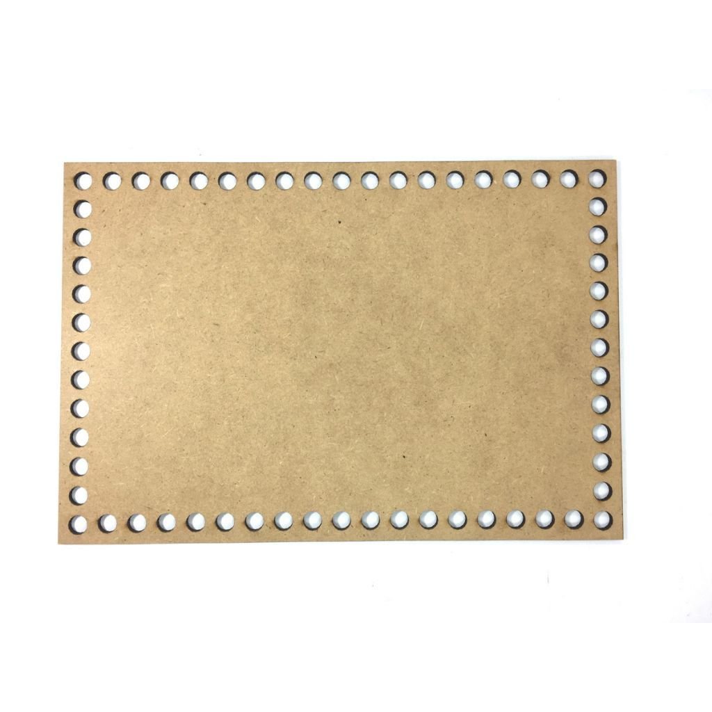 Kit 10 Base Retangular 25x30 Cm Mdf Cru para Cesto Crochê Fio de Malha - 3