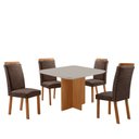 Ver imagem 2 de Mesa de Jantar Olímpia 90cm Tampo MDF Vidro Canto Copo com 4 Cadeiras Aline