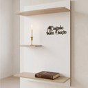 Ver imagem 3 de Oratório MDF com Frase 3D - Painel Suporte Parede Cantinho da Oração 90x60 Branco/Amadeirado