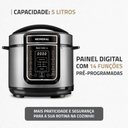 Ver imagem 2 de Panela de Pressão Elétrica Mondial Digital Master Cooker 5l 14 Funções 900w Preto/inox 220v - Pe