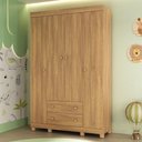 Ver imagem 1 de Guarda-roupa Infantil 122cm 4 Portas e 2 Gavetas Allegra Multimóveis Mp4443 Madeirado Madeirado