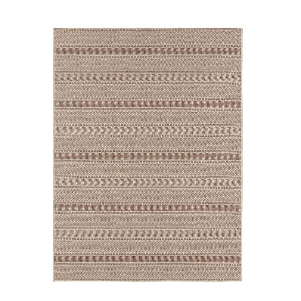 Tapete para Sala Sisal Eco-Nature Riscas 87 Bege-Marrom 2,00X3,00M - J Serrano