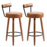 Kit 2 Banquetas Altas 60 Cm Estofada Corino com Encosto Retrô P/ Cozinha Área Gourmet Balcão - Izis: - 9