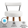 Kit 2 Banquetas Altas 60 Cm Estofada Corino com Encosto Retrô P/ Cozinha Área Gourmet Balcão - Izis: - 4