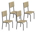 Ver imagem 1 de Kit 4 Cadeiras Ana Corino Creme Tubo Preto Fosco