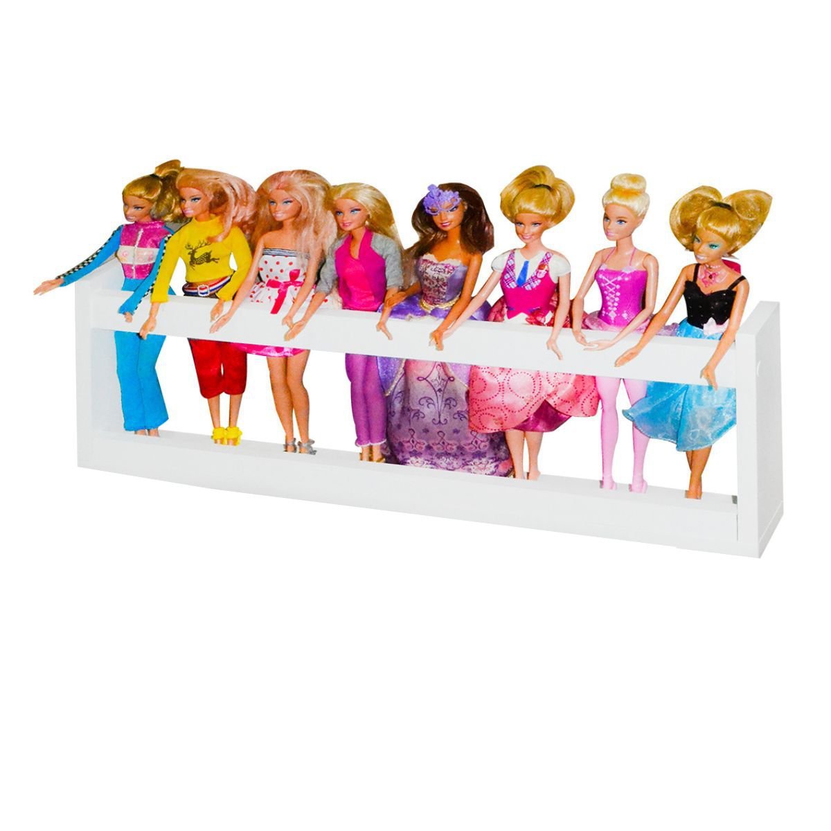 1 Prateleira organizadora bonecas Barbie brinquedo 60x20x7 - 4