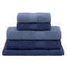 Jogo de Toalhas Buddemeyer Fio Penteado Canelado Banho 5 Peças Azul Médio/azul - 1250 - 1