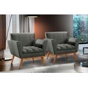Ver imagem 7 de Poltrona Decorativa Madeira Maciça Lyz Luxo Cinza