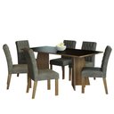 Ver imagem 2 de Conjunto Sala de Jantar Mesa Tampo de Madeira 6 Cadeiras Madesa Rustic-preto-silver