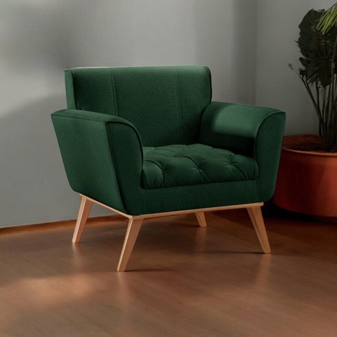Poltrona Madeira Maciça Lyz Luxo Verde