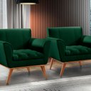 Ver imagem 7 de Poltrona Madeira Maciça Lyz Luxo Verde