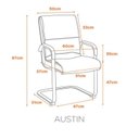Ver imagem 3 de Kit com 8 Cadeiras Office Base Fixa em Aço Cromado e Couro Ecologico Austin Preto