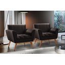 Ver imagem 7 de Poltrona Madeira Maciça Lyz Luxo Preto