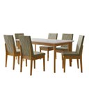 Ver imagem 2 de Mesa de Jantar Kit 6 Cadeiras com 100% Madeira Maciça Siera Dakota Cerejeira Veludo Aura Castor