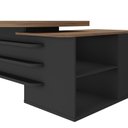 Ver imagem 4 de Mesa Tamburato com 4 Gavetas Ld Nogal/Preto Artany