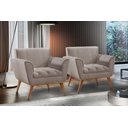 Ver imagem 7 de Poltrona Madeira Maciça Lyz Luxo Marrom Cappuccino