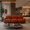 Ver imagem 3 de Sofá Leaf 250 cm 3 Lugares Orgânico Luxo Sala de Estar:Bouclê Terra Cota