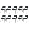 Cadeira Iso Base Cinza Escola, Escritório Preto Kit 10 Un - 2