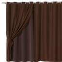 Ver imagem 1 de Cortina Blackout com voil 5,00x2,70 Para Trilho Duplo:Marrom-escuro