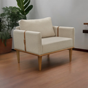 Ver imagem 1 de Poltrona Milla Luxo 80 82 X 76 Cm Bege Claro