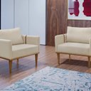 Ver imagem 7 de Poltrona Milla Luxo 80 82 X 76 Cm Bege Claro