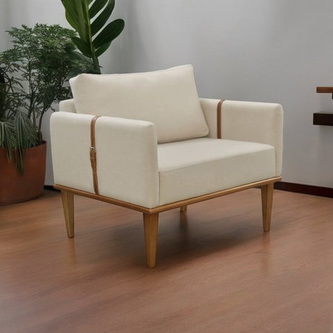 Poltrona Milla Luxo 80 82 X 76 Cm Bege Claro