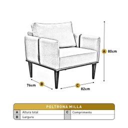 Poltrona Milla Luxo 80 Cm X 82 Cm X 76 Cm - 3