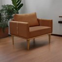 Ver imagem 1 de Poltrona Milla Luxo 80 82 X 76 Cm Marrom Caramelo