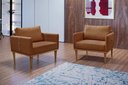 Ver imagem 7 de Poltrona Milla Luxo 80 82 X 76 Cm Marrom Caramelo