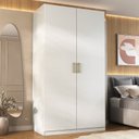 Ver imagem 1 de Guarda-Roupa Solteiro 2 Portas 100% MDF Marsala Branco