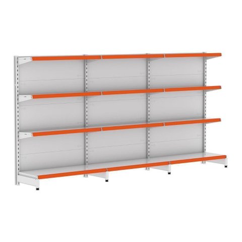 Kit 3 Módulos de Gôndolas Parede 1,37 Fit40 Amapá Expositor Branco