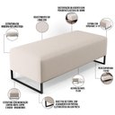 Ver imagem 5 de Puff Sala de Estar Bali W01 Base Ferro 120x50 Cm Linho Cru