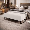 Ver imagem 7 de Puff Sala de Estar Bali W01 Base Ferro 120x50 Cm Linho Cru