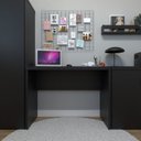 Ver imagem 5 de Conjunto 4 Peças com Escrivaninha, Armário Multiuso Alto, Baixo e Prateleira Preto