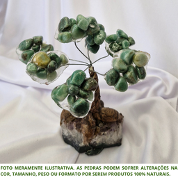 Árvore de Pedra Quartzo Verde Rolada Presente e Decoração - 2
