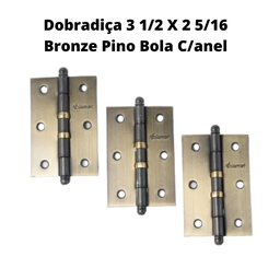 Dobradiça 3 1/2 X 2 5/16 Reforçado Pino Bola C/anel (3und) - 1