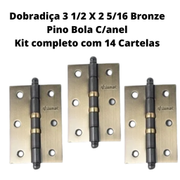 Dobradiça 3 1/2 X 2 5/16 Reforçado Pino Bola C/anel (3und) - 2