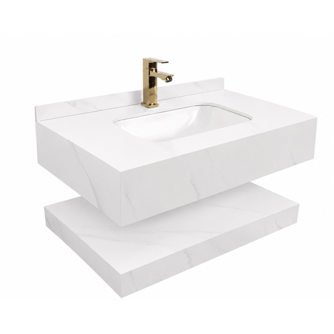 Bancada de Porcelanato para Banheiro com Cuba de Cerâmica