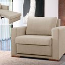 Ver imagem 1 de Sofá Cama Solteiro Extensível Linho Bege Claro Hermes Luxo 110cm