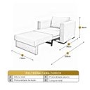 Ver imagem 4 de Poltrona Cama Hermes Luxo Moderno Bege