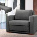 Ver imagem 1 de Poltrona Cama Extensível Linho Premium 110cm Pés em Madeira Maciça