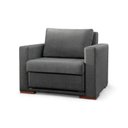 Ver imagem 3 de Poltrona Cama Extensível Linho Premium 110cm Pés em Madeira Maciça