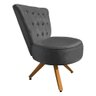 Poltrona Decorativa Royal Base Giratória de Madeira Slk Decor Cinza - 2
