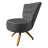 Poltrona Decorativa Royal Base Giratória de Madeira Slk Decor Cinza - 3